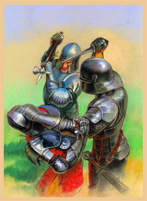 Knights In Melee Combat Medieval Drawings Medieval Armor Medieval