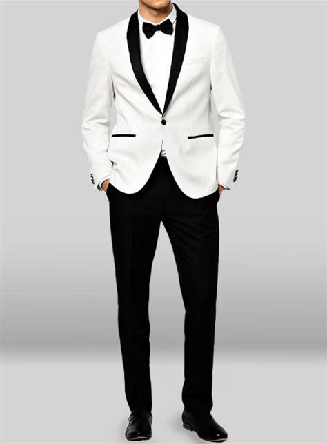 Tuxedo Suit White Jacket Black Trouser Studiosuits