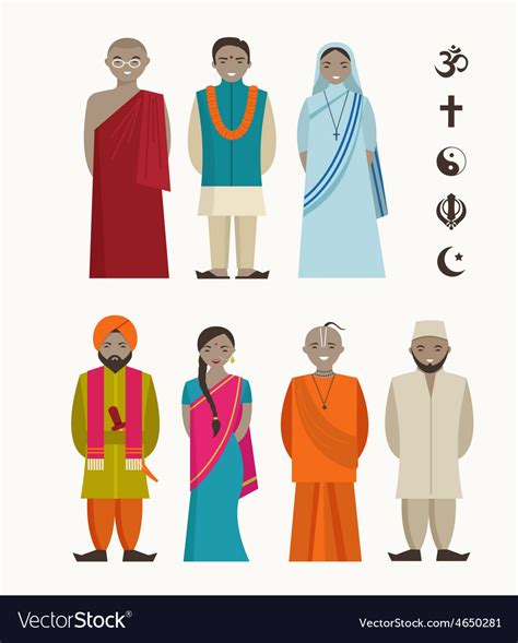 indian people different religious royalty free vector