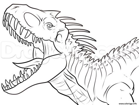 Coloriage Indominus Rex Jurassic Park Dinosaure Dessin à Imprimer