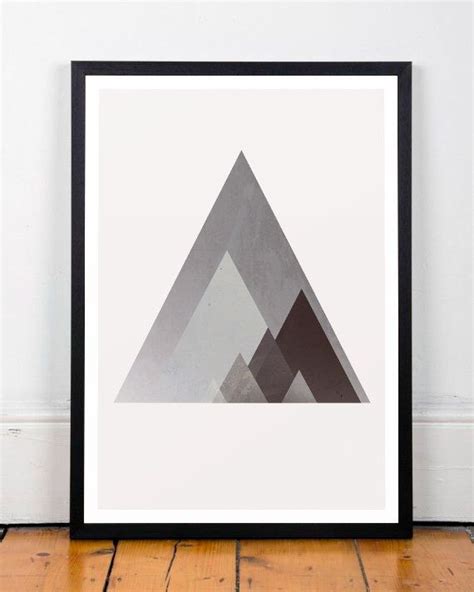 Geometric Art Triangles Print Mountains Art Print Mountains Poster