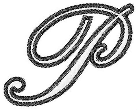 Italic cursive is a form of cursive that uses almost no looped joins. Text And Shapes Embroidery Design: Cursive Upper Case P from Embroidery Patterns