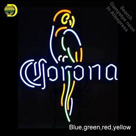 Corona Parrot Neon Light Sign Glass Tube Handcraft Beer Bar Pub Wall