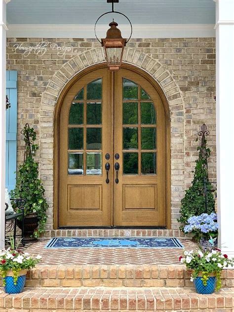 Hickory Cottage Front Porch Reveal Arched Front Door Front Door