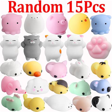 Pack Of 15 Cute Soft Squishy Random Animal Squishies Stress Relief Toys