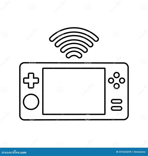 Console Gaming Portable Video Outline Icon Line Art Vector Stock
