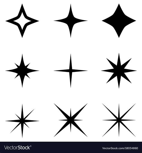 Spark Icon Set Vector Image On Vectorstock Graphic Design Posters