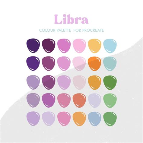 Libra Zodiac Sign Colour Palette For Procreate 30 Coloursswatches
