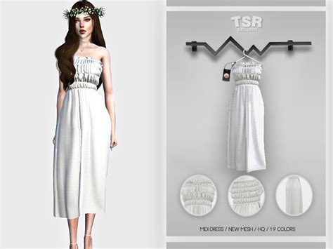 Midi Dress Bd457 By Busra Tr From Tsr Sims 4 Downloads