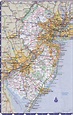 Map of New Jersey state with highways, roads, cities, counties. New ...