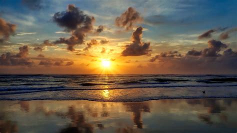 Download Wallpaper 3840x2160 Sea Beach Sunset Sun Waves 4k Uhd 169