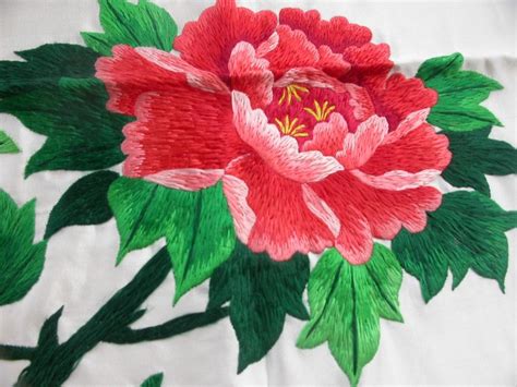 Chinese 100 Hand Embroideried Silk Xiang Hunan Embroidery Artpeony