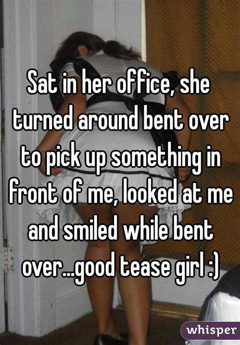 Sat In Her Office She Turned Around Bent Over To Pick Up
