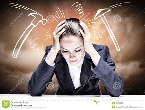 Businesswoman Facing Problems Stock Photo - Image of head, overwhelmed ...
