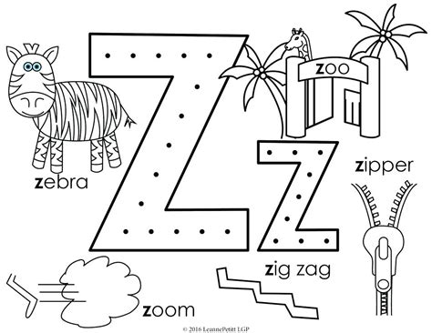 Letter Z Coloring Page At Free Printable Colorings