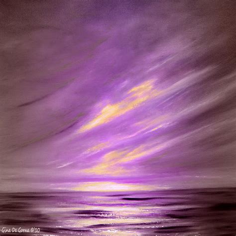 Purple Sunset Painting By Gina De Gorna Fine Art America