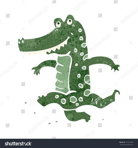 Retro Cartoon Dancing Crocodile Stock Vector Illustration 147910955