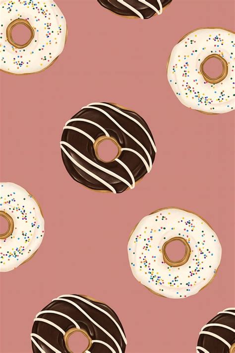 Rawpixel | rawpixel is the best place for creative resources including photos, illustrations, mockups, psd, and vectors for everyone. Doughnuts patterned on pink background mockup | free image ...