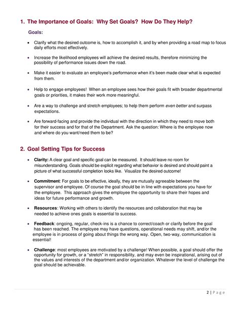 Employee Goal Setting Examples Format Pdf Examples