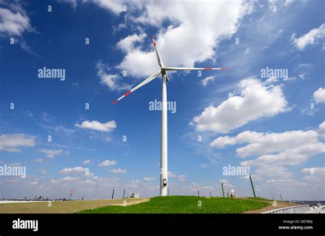 Wind Turbine On The Energy Mountain Wilhelms Castle In Hamburg Hi Res