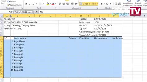 Berikut Cara Membuat Faktur Invoice Cepat Dan Mudah Di Microsoft Excel