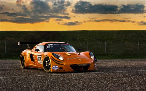 Lotus Exige Gt3 Race Car Track Orange Wallpapers Hd