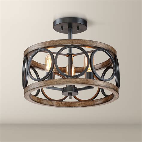 We offer a variety of designs including flush mount ceiling fixtures, track lighting and more. 3 Light Franklin Iron Works Rustic Farmhouse Ceiling Light ...
