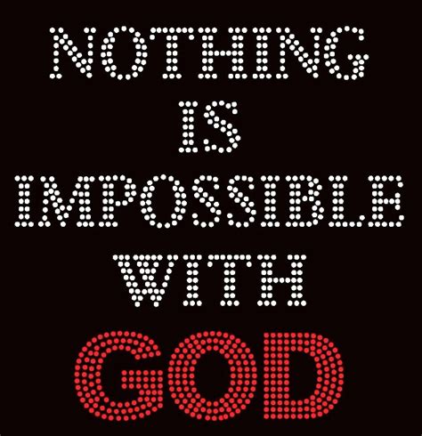 Nothing Is Impossible With God Religious Text Rhinestone Transfer