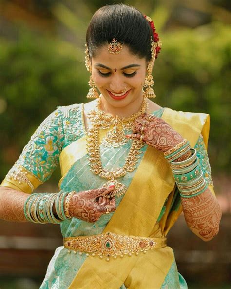 Traditional South Indian Bride Wearing Bridal Saree A