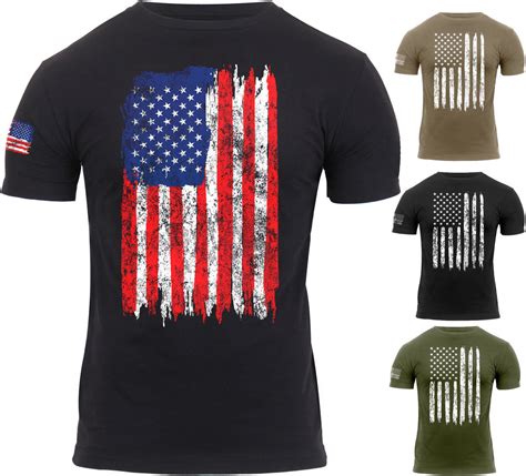Mens Us Flag Athletic T Shirt Muscle Build Tactical Tee American
