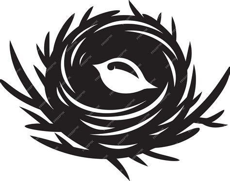 Premium Vector Elegant Retreat Black Bird Nest Logo Nest Of Intricacy