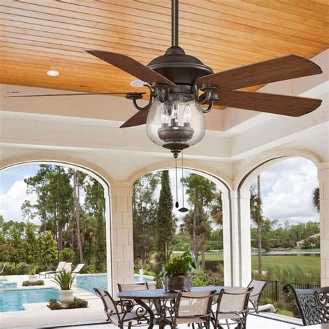 This ceiling fan with remote control, 5 light, 5 wood blades, pull chains. How to choose the right outdoor ceiling fan for the patio ...