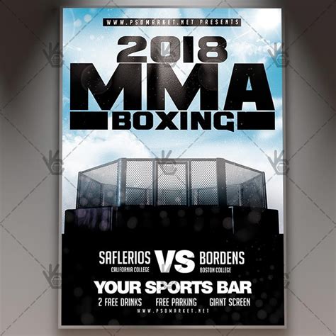 Mma Boxing Sport Flyer Psd Template Mma Boxing Sports Flyer Psd