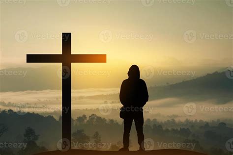 The Cross On Mountain Sunset Background 8673851 Stock Photo At Vecteezy