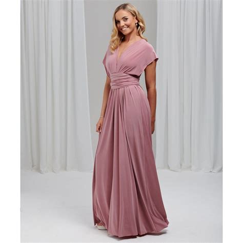 Lily Rose Dusky Pink Multiway Bridesmaid Dress Lace And Favour Dusty