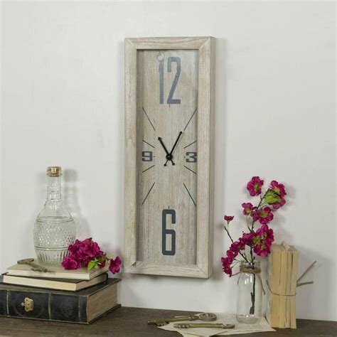 Stretched Wooden Wall Clock 22 Tall Rectangular Wall Mounted Clock