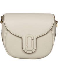 Marc Jacobs The Small Saddle Bag Leather White In Natural Lyst Uk