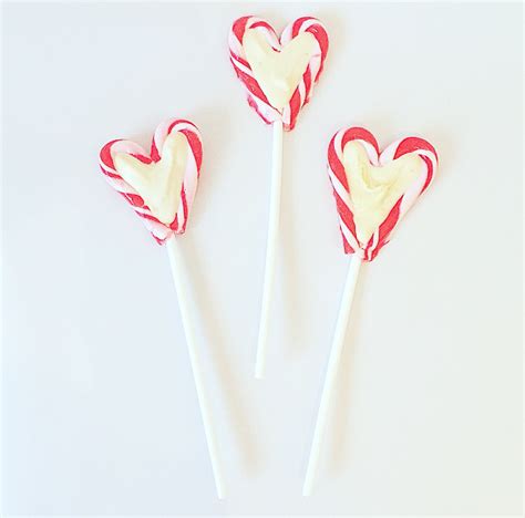 Candy Cane Love Heart Lollipops