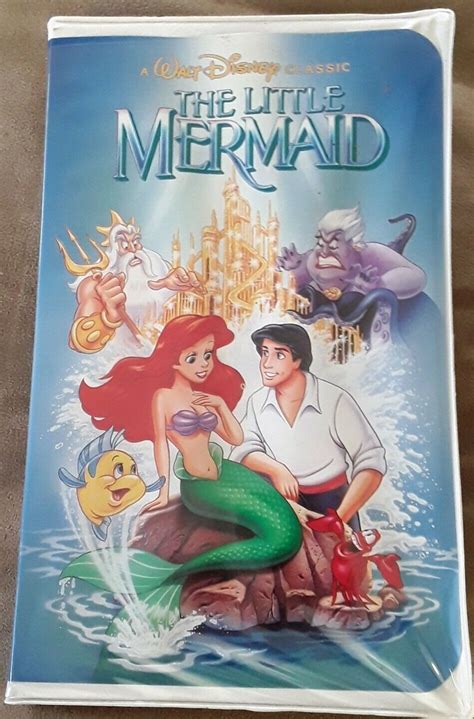 The Little Mermaid Vhs 1990 Rare Banned Gold P Cover Black