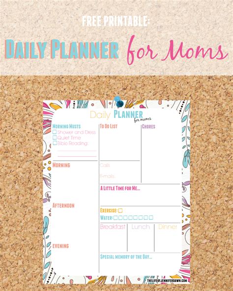 The Life Of Jennifer Dawn Printable Daily Planner Page For Moms