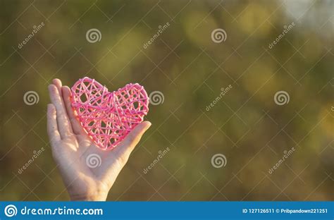 Hand Holding The Love Heart Shape Stock Image Image Of Concept