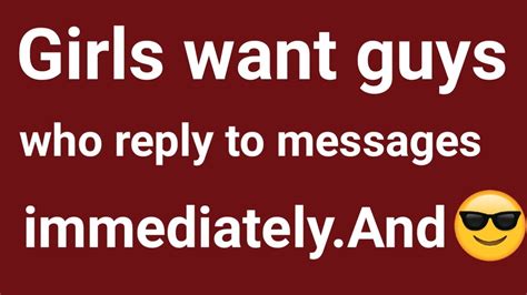 girls want guys who reply to messages immediately and😎😎 youtube