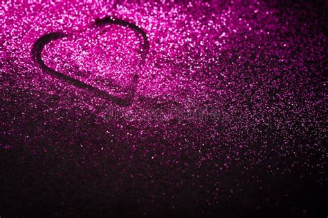 Pink Heart In Glitter With Copy Space Stock Image Image Of Pastel