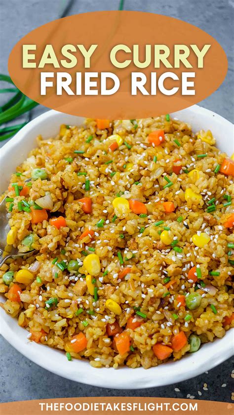 Super Easy Curry Fried Rice Thefoodietakesflight Curry Fried Rice
