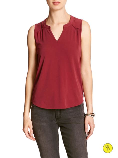 Banana Republic Factory Sleeveless Blouse In Red Royal Red Lyst