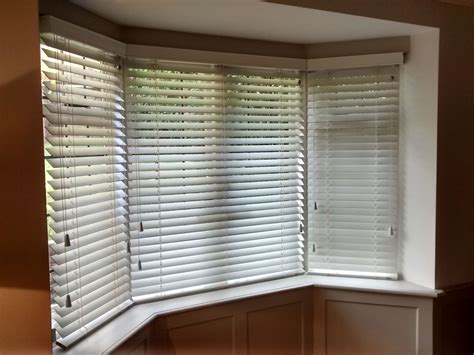 Wood Venetian Blinds For A Bay Window Supplied And Installed By The