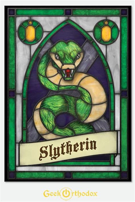 Harry Potter Hogwarts Slytherin Stained Glass Window Cling Stained