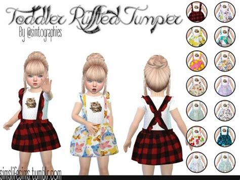 The Sims Resource Toddler Ruffled Jumper By Simtographies Toddler Cc