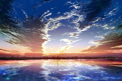 Online Crop Blue And Brown Abstract Painting Fantasy Art Anime Sky