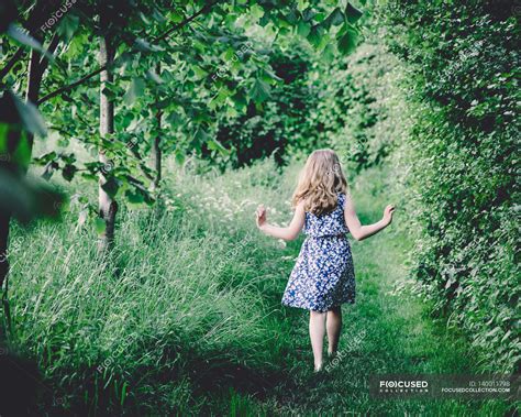 Girl Walking Through Forest — 8 9 Years Fun Stock Photo 140011798